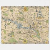 グラスゴー、イギリスの地図 フリースブランケット (正面(横))