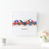 グラスゴー・スコットランドスカイライン スクエア壁時計 (ホーム)