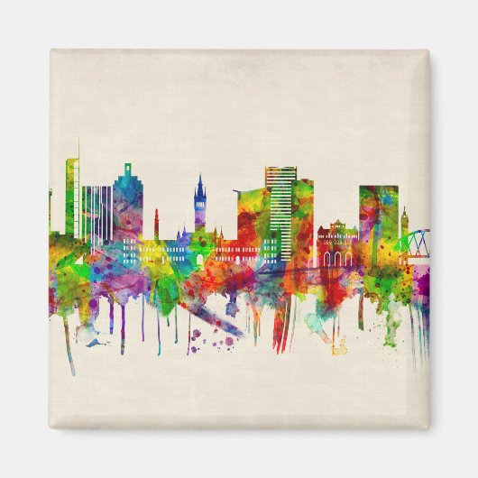 グラスゴー・スコットランドスカイライン マグネット (正面)