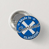 グラスゴー・スコットランド・サルタイヤ国旗で作られた 缶バッジ (正面&裏面)