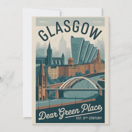 グラスゴー スコットランド レトロ風景 旅行 シーズンカード (正面)