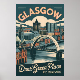 グラスゴー スコットランド レトロ風景 旅行 ポスター
