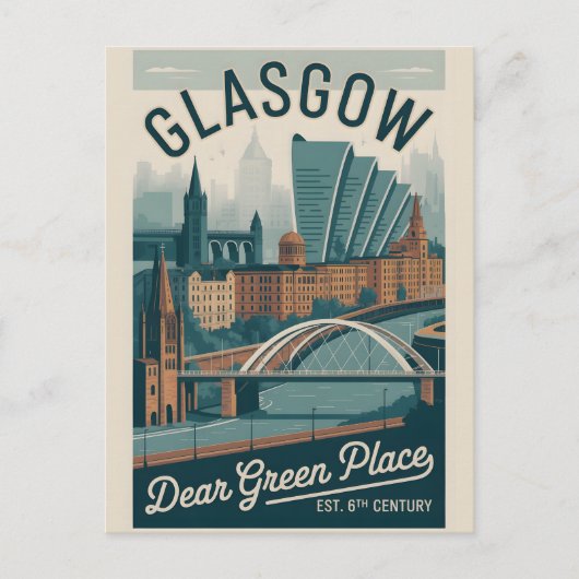 グラスゴー スコットランド レトロ風景 旅行 ポストカード (正面)