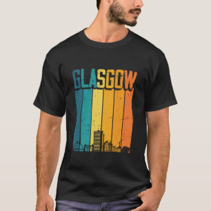 グラスゴー スコットランド レトロ ヴィンテージ 日没 空 景色 グラスゴー Tシャツ