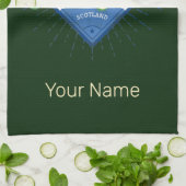 グラスゴーUKシティスコットランドレトロバグパイズヴィンテージ キッチンタオル (折り畳み)