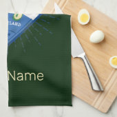 グラスゴーUKシティスコットランドレトロバグパイズヴィンテージ キッチンタオル (四つ折り)