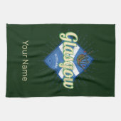 グラスゴーUKシティスコットランドレトロバグパイズヴィンテージ キッチンタオル (横)