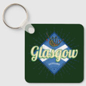 グラスゴーUKシティスコットランドレトロバグパイズヴィンテージ キーホルダー (正面)