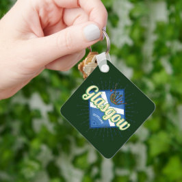 グラスゴーUKシティスコットランドレトロバグパイズヴィンテージ キーホルダー