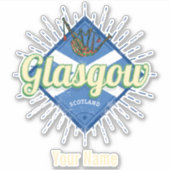グラスゴーUKシティスコットランドレトロバグパイズヴィンテージ シール (正面)