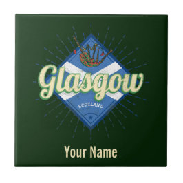 グラスゴーUKシティスコットランドレトロバグパイズヴィンテージ タイル