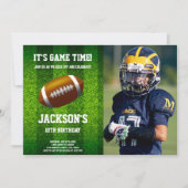 グラスサッカー誕生日招待状と写真 招待状 (正面)