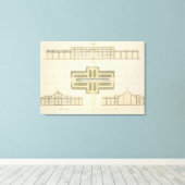 グラスショースの立面図と平面図、' キャンバスプリント (インサイチュ (ウッドフロア))