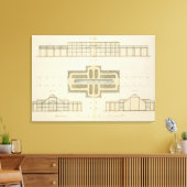 グラスショースの立面図と平面図、' キャンバスプリント (インサイチュ (リビング))