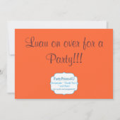 グラススカートとココナッツドリンク、ルアウ(ハワイ式宴会)誕生パーティー 招待状 (裏面)