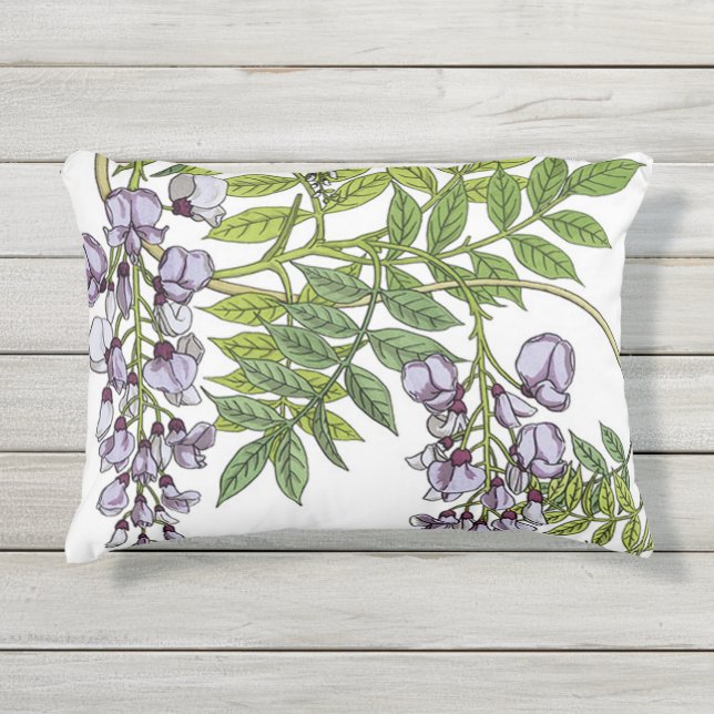 グラスズアールヌーボー藤 アウトドアクッション (正面)
