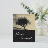 グラストンベリー・ホーソーン。丘の上の木。セピア色。 招待状 (スタンド正面)