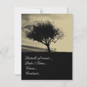 グラストンベリー・ホーソーン。丘の上の木。セピア色。 招待状 (裏面)
