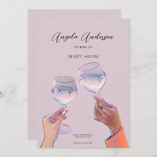 グラストースト応援誕生日 招待状 (正面/裏面)