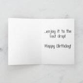 グラスハッピーバースデーカードからの猫の飲み物 カード (内部)