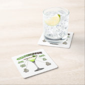 グラスパーカクテルレシピアート スクエアペーパーコースター (インサイチュ)
