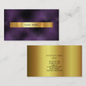 グラスパープルプラム金ゴールドVIPグラデーショングリッター 名刺 (正面/裏面)