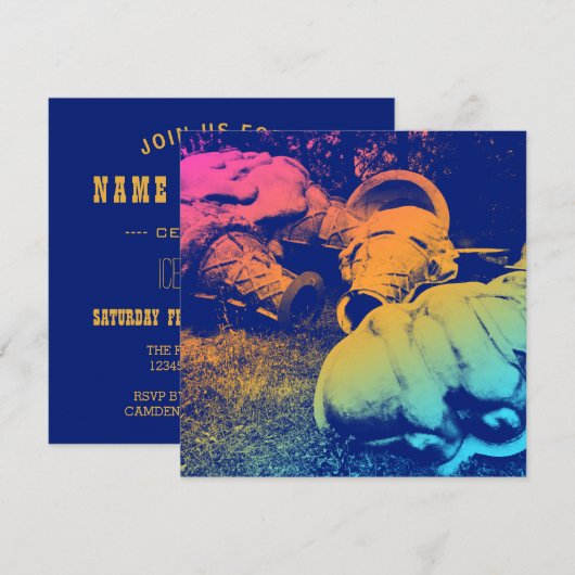 グラスファイバーのサマーアイスクリームのコーン 招待状 (正面/裏面)