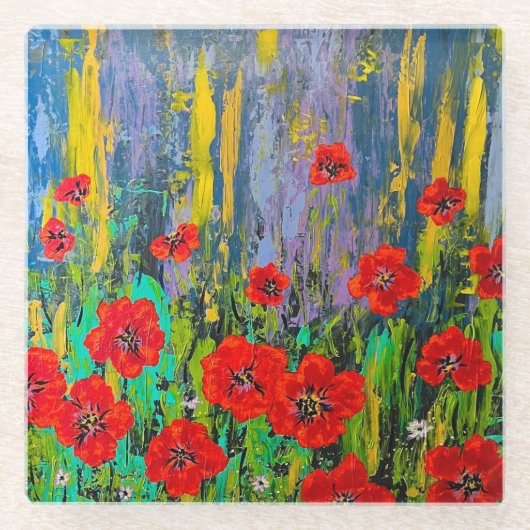 グラスポピーのコースター ガラスコースター (正面)