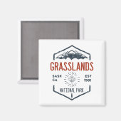 グラスランズナショナルパークカナダヴィンテージ マグネット (正面/裏面)