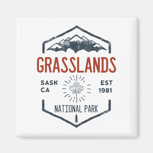 グラスランズナショナルパークカナダヴィンテージ マグネット (正面)