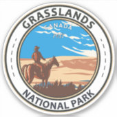 グラスランズ国立公園カナダ旅行芸術ヴィンテージ シール (正面)