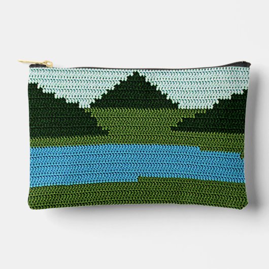グラスランド素朴レイクヒルズアーティザンクロシェプリント アクセサリーポーチ (正面)