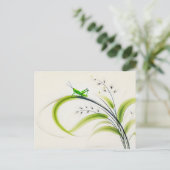 グラス中国ののキリギリス ポストカード (スタンド正面)