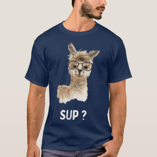 グラス付ラマおもしろいことわざアルパカ Tシャツ