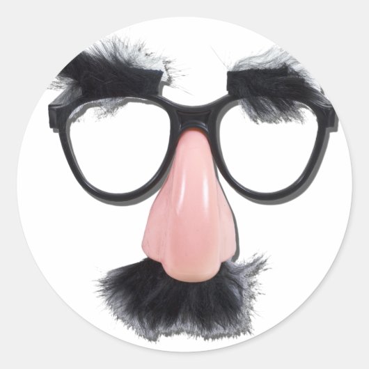 グラス口ひげ眉毛090411 ラウンドシール (正面)