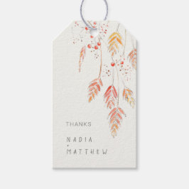 グラス結婚ベリーのオレンジ色クリーム ギフトタグ