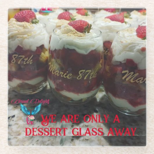 「グラス遠くに」コースター ガラスコースター (正面)