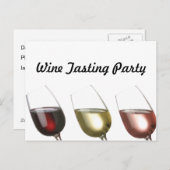 グラス3杯のワインのカスタム招待 インビテーションポストカード (正面/裏面)