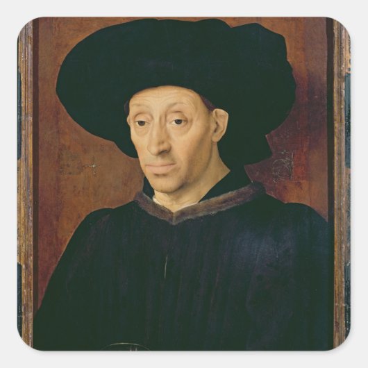 グラス・オブ・ワインを飲む人 スクエアシール (正面)