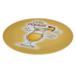 グラス カッティングボード、ピニャコラーダ レシピ アート カッティングボード