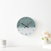 グラス·グリーン·ホワイト·抽象芸術 ラウンド壁時計 (ホーム)