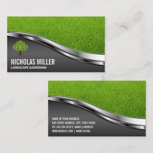 グラス | ツリーのロゴ 名刺 (正面/裏面)