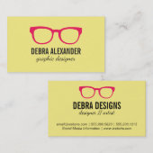 グラス（ホットピンク） 名刺 (正面/裏面)