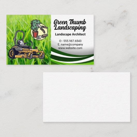 グラス |芝刈り機 |造園ツール 名刺 (正面/裏面)