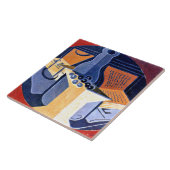 グラス – 葡萄，キャラフェと本 タイル (側面)