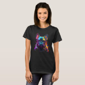 グラスRetと合成波エステティックVAPWAVEパグ Tシャツ (正面フル)