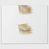 グラタリー金ゴールドリーフ名前をカスタムする誕生日ホリデー ラッピングペーパー (フラット)