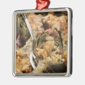 グラタンのトッピングが付いている詰まったなアーティチョーク メタルオーナメント (左)