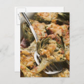 グラタン詰まったトッピング付きアーティチョーク ポストカード (正面/裏面)