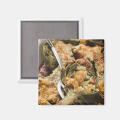 グラタン詰まったトッピング付きアーティチョーク マグネット (正面/裏面)